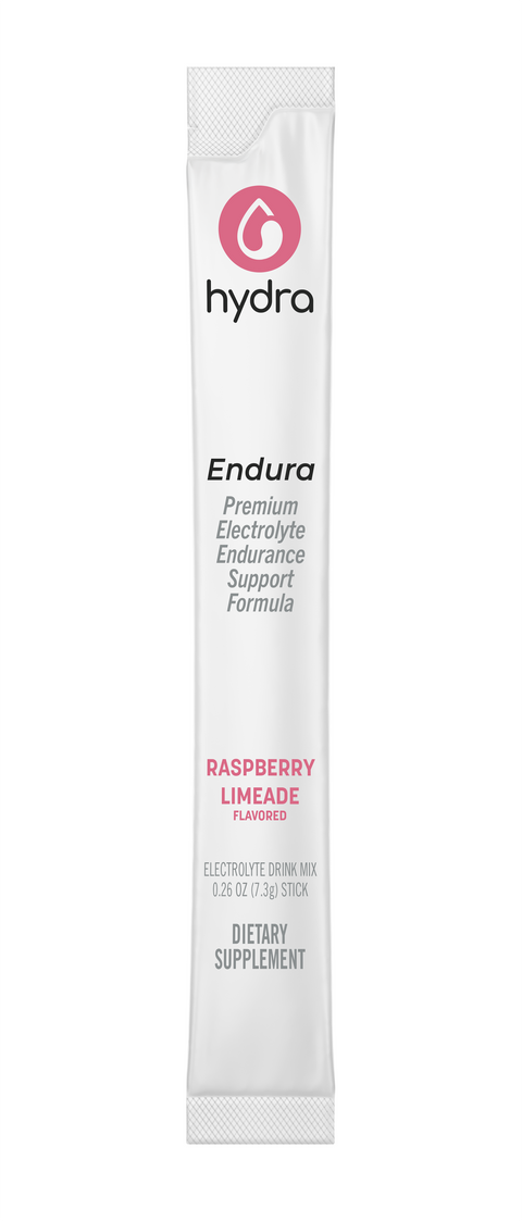 Endura Hydra dietary supplement stick pack on a white background