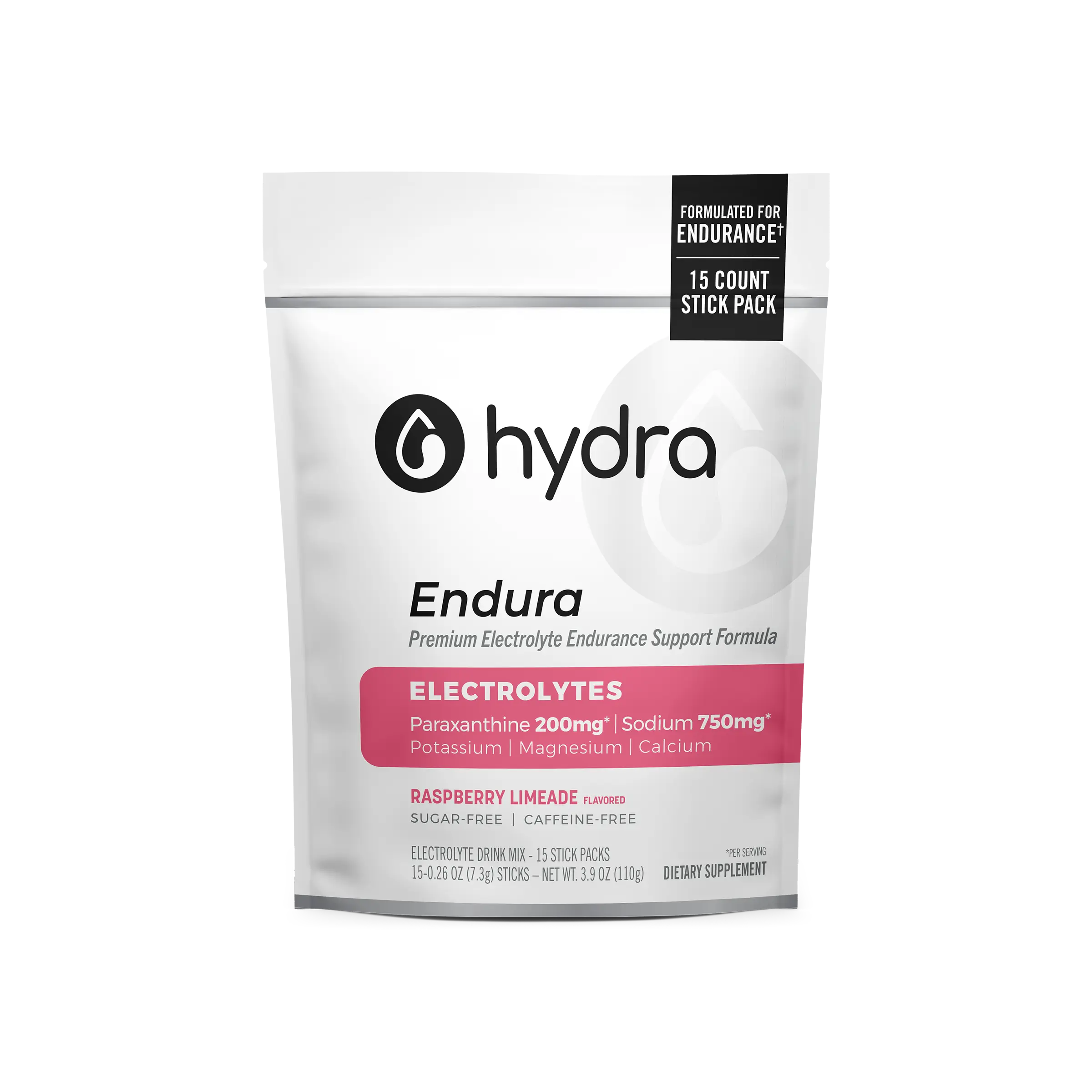 Hydra Endura electrolytes package on a white background